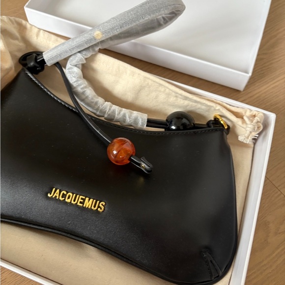 Jacquemus Black Shoulder Bag with Gold Accents - Picture 2 of 8